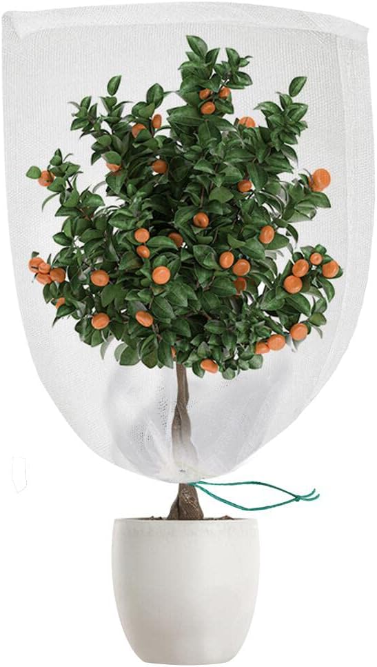 Insect Bird Barrier Netting Mesh with Drawstring, Garden Bug Netting Plant Cover - MultiOptions (4, 4.6 * 3.4 FT)