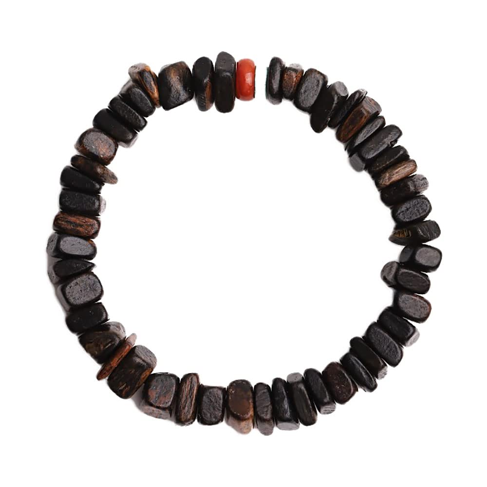Mala + modlitewny + koraliki + bransoletka, Bransoletka z koralików drewnianych Kalimantan Agarwood, ręcznie robiona, z zawieszką Buddy Modlitwy