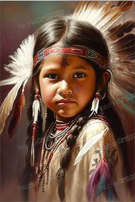 RMSGOZO 1000 Piece Native American Puzzles - Indian Little Girl - Fun Family 1000 Piece Jigsaw Puzzle, 20 X 30 Inch, Recyclable Wooden Puzzle Pieces, Favorite Recreational Activity Or Gifts