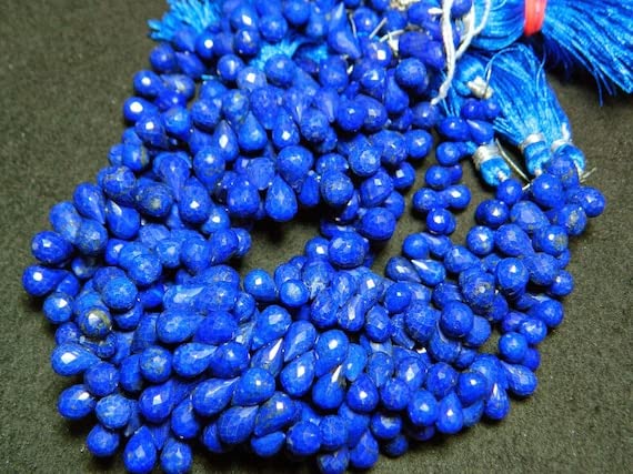 Perles lapis lazuli briolette facettées 8x12mm LKBEADS pour bijoux