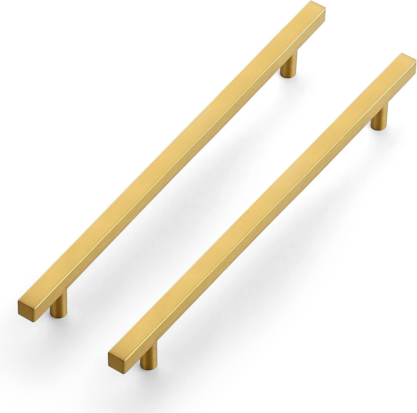 Ravinte 5 Pack Gold Handles 10 Inch Brushed Brass Square