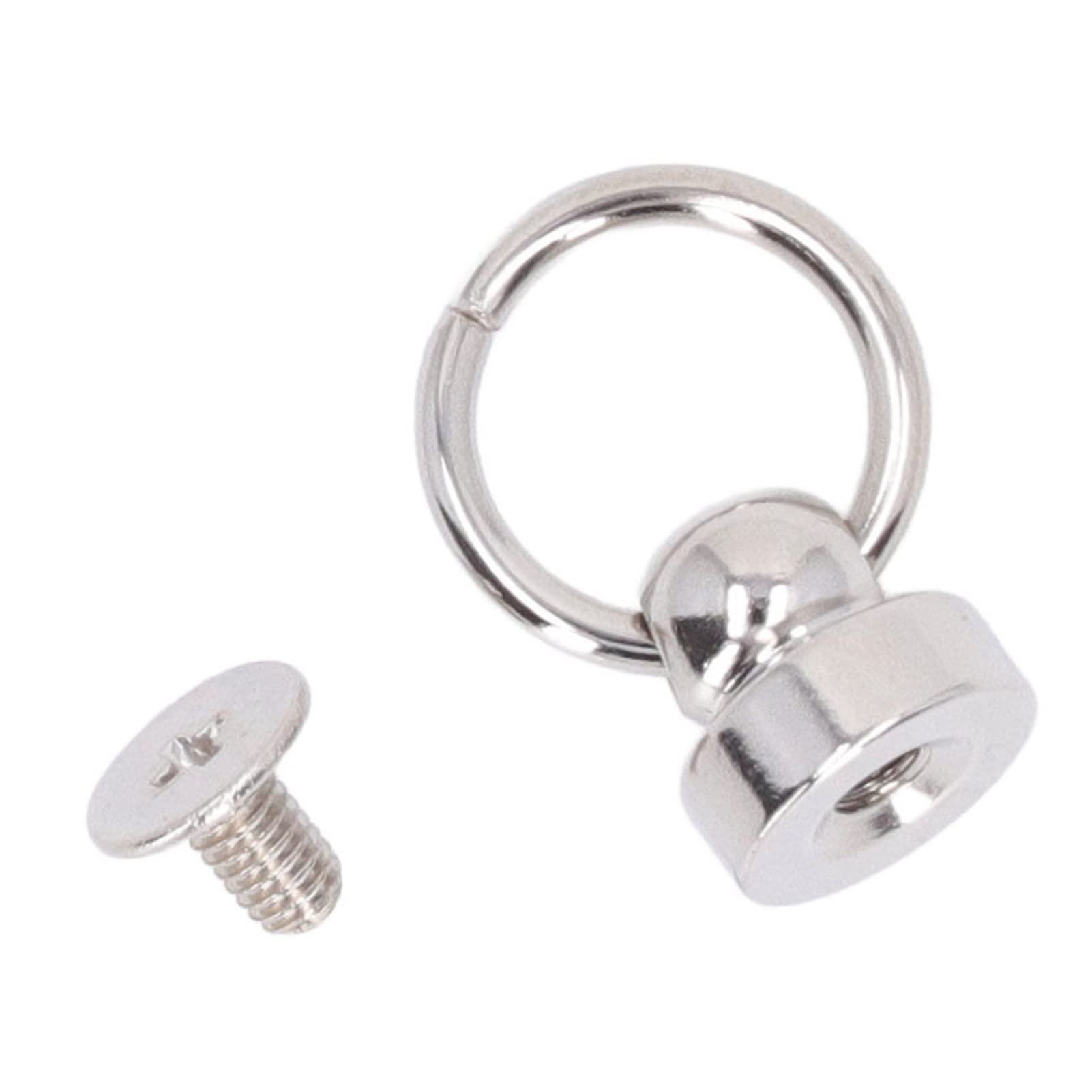 Remaches de Latón, 200 Juegos de Tachuelas de Bola de Monedero de 9 mm Remaches de Botón de Anillo de Tiro Grande para DIY Ropa Bolsas Zapatos Artesanía de Cuero, Plata (Plata)