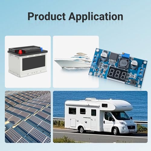 Módulo reductor ajustable DC-DC LM2596 azul, fuente de alimentación con pantalla LED 6