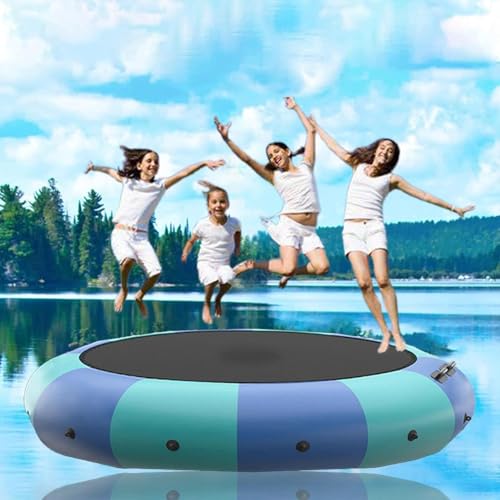 Trampolín Inflable de PVC para Lago - Plataforma de natación Flotante para Deportes acuáticos, Cama de Salto para Piscina de Lago, trampolín Inflable Azul(2m)