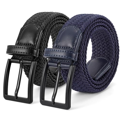 Image of BELTROAD Elastic Braided Belt Mens Golf Belts No-Hole Design Lightweight Breathable Woven Stretch Belt for Golf Casual