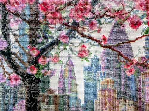 Image of Aine A1015 Blooming New York Counted Cross Stitch Kit 15.75 x 15.75 in