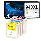 940XL 940 XL High Yield Ink Cartridge Replacement for HP 940XL Ink Cartridge for OfficeJet Pro 8000 8500 8500A Plus A909a A809a A910a Printer Ink (4-Pack, Black, Cyan, Magenta, Yellow)