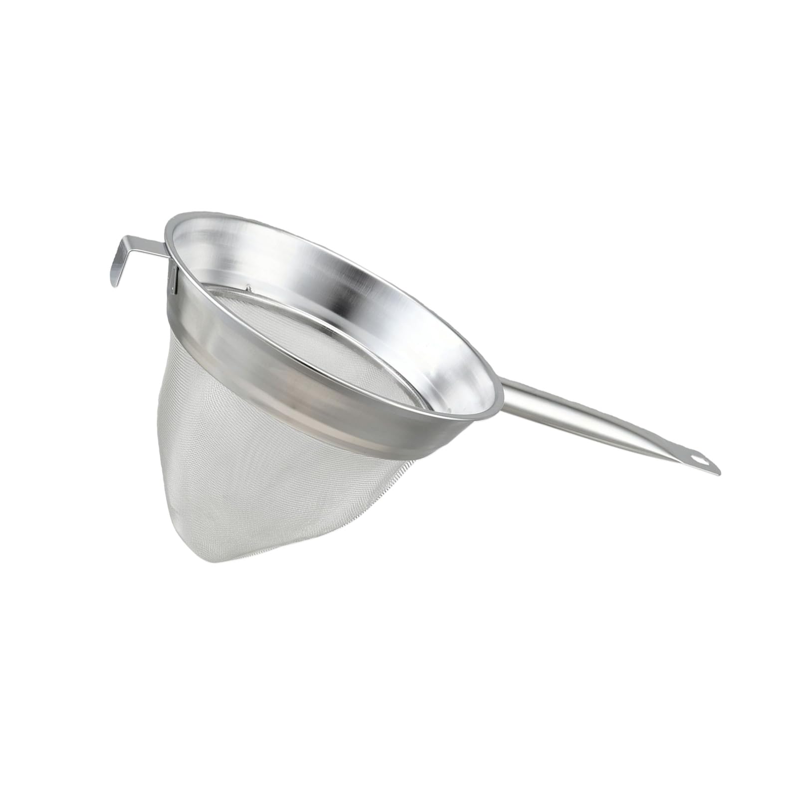 LUCKGONI 304 Stainless Steel Conical Strainer with Long Handle China Cap Strainer Fine Meshes Bouillon Sieve For Kitchen Cooking