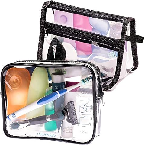TSA Approved Toiletry Bag 3-1-1 Clear Travel Cosmetic Bag with Handle - Quart Size Bag with Zipper - Carry-on Luggage Clear Toiletry Bag for Liquids - Airport Airline TSA Compliant Bag for Man Women Cover