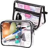 TSA Approved Toiletry Bag 3-1-1 Clear Travel Cosmetic Bag with Handle - Quart Size Bag with Zipper -