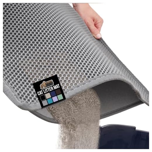 GORILLA GRIP Honeycomb Cat Litter Box Mat, Two Layer Trapping Waste Mats, Soft On Paws, Litter Box Supplies and Essentials for Indoor Cats, Traps Excess, Water Resistant for Floors, 24x15 Gray