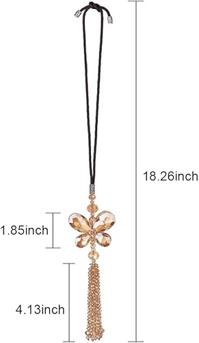 Miniatura 5 de XhuangTech Adorno colgante de mariposa de cristal para el espejo retrovisor del automóvil, decoración de la suerte, accesorios de coche (mariposa