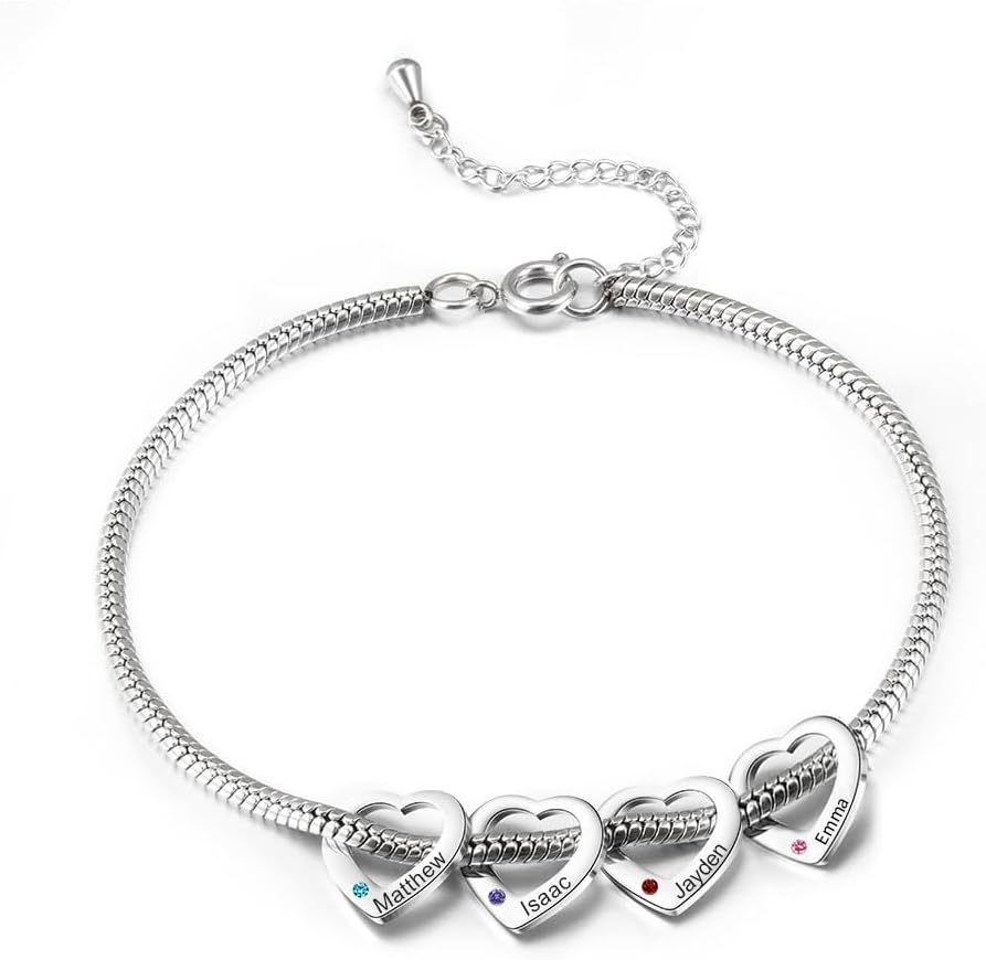 Custom Anklets Bracelet for Women Personalized Name Anklets Bracelet with Birthstone Adjustable Beach Gift for Women