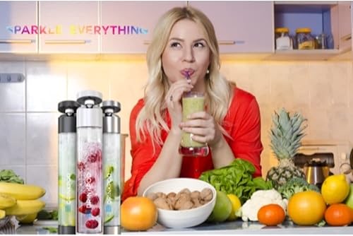 Miniatura 4 de Fizzpod Home Soda Maker - Carbonatador de agua con gas con 3 botellas y 2 cepillos para botellas (plateado)