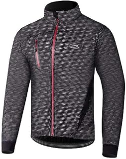 Dooy Winter Warm UP Thermal Softshell Cycling Jacket Windproof Waterproof Mens Running Mountain Biking Breathable Reflective Coat