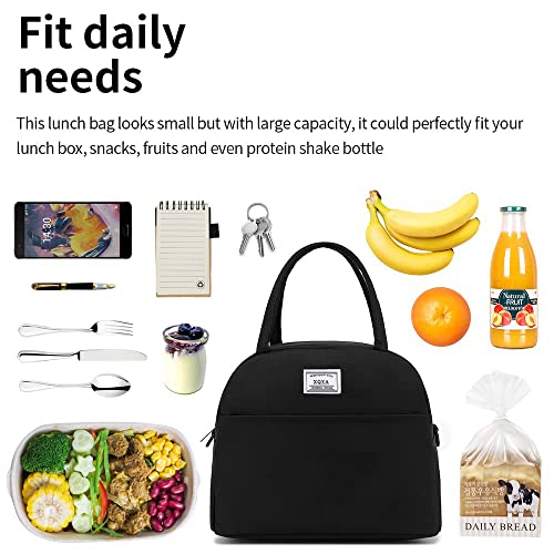Xqxa Lunch Bag Reusable Insulated Cooler Water Resistant Lunch Box Adult Tote Lunch Bag For Women/Men Work Picnic Beach Or Travel-Black #TOP5