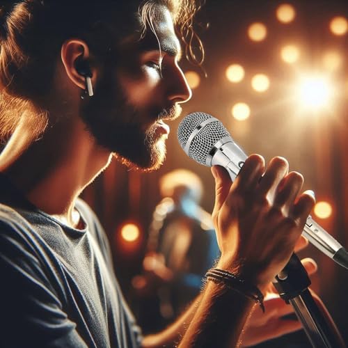 E I F E R Microfone dinâmico profissional com fio com vocais claros – prata, cabo de 3 m, versátil p