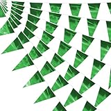 Banderines metálicos con purpurina verde de 32.8 pies para Navidad, graduación, safari, cumpleaños, selvas tropicales, boda, despedida de soltera, compromiso, fiesta, decoración