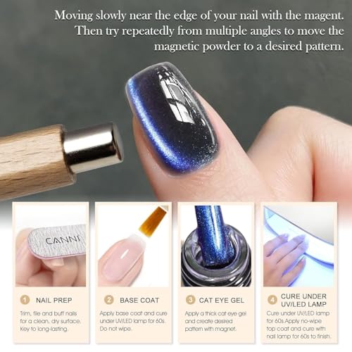 Image of Bolt bee Glitter Cat Eye Nail Gel Polish 9ml Gel Paint Soak Off UV Led | 9D Art Polish Galaxy Magnetic for Nail Designs | LED Soak Off Nail Lacquer Gel Strong Nail Art Magnet For Home Salon-(Purple)
