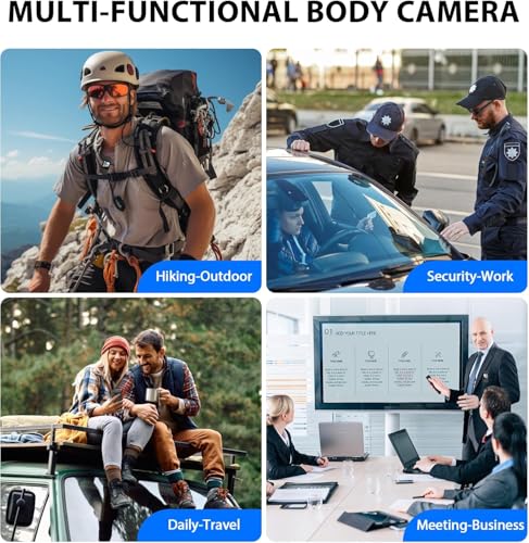 Image of Tobo 4K Body Camera with Audio and Video Recording Mini Wearable Body Cam with 180 Rotating Lens&Night Vision,15Hrs Battery Portable Cameras for Sports Travel and Police Law Enforcement TD-1565IM