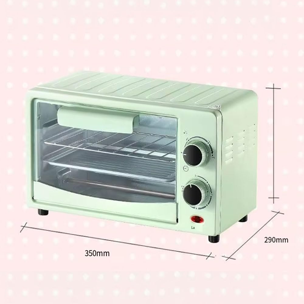 Mini horno de 12 litros, tostadora de convección multifunción para encimera, horno compacto de acero inoxidable con freidora, con capacidad para 8 alitas a la parrilla, 12 galletas, 6 tartas de huevo,