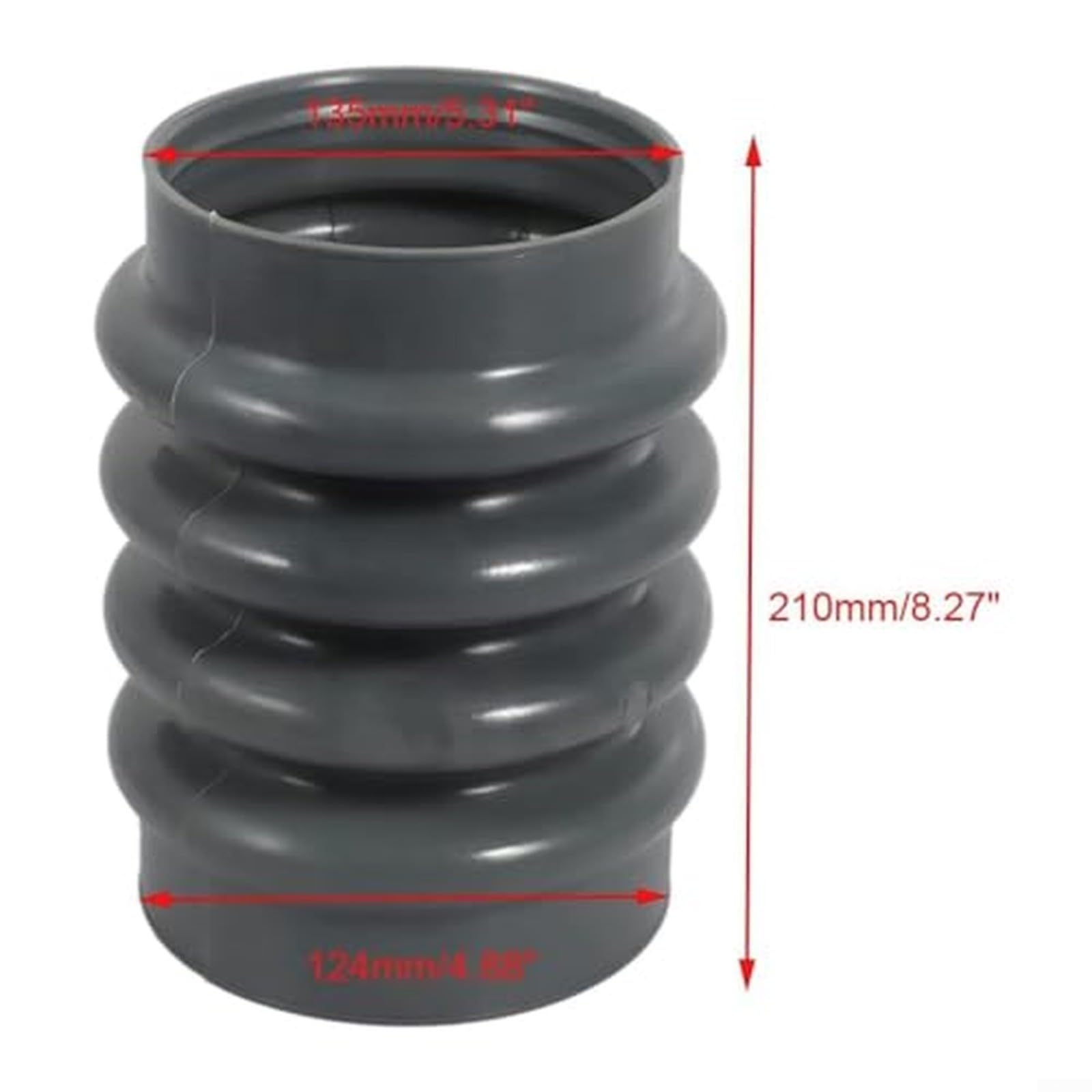 Rammer Bellow para Wacker BS50/BS50-2/BS50-4, tubo ondulado de poliuretano de 135 mm, pieza de repuesto gris para mantenimiento de obras de construcción