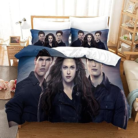 Twilight Bettbezug Film bedruckter Bettbezug Anime Filmplakat für Jungen Mädchen Kinder Schlafzimmer Kind Mode Bettwäsche Bettbezug Dekor Cover