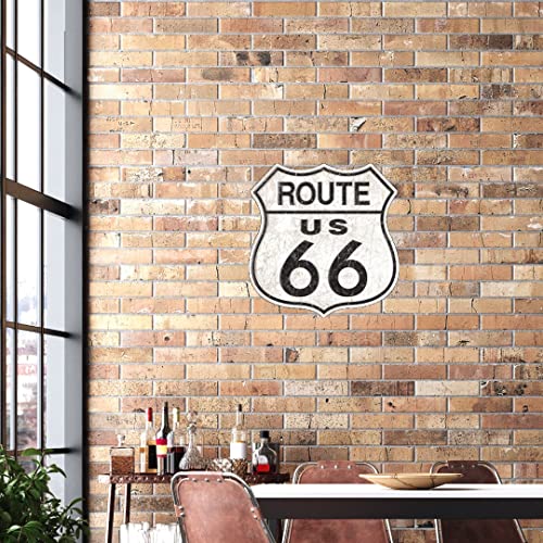 Desperate Enterprises Route 66 Large Format Premium Aluminum Sign, 23"W X 22.5"H #TOP4