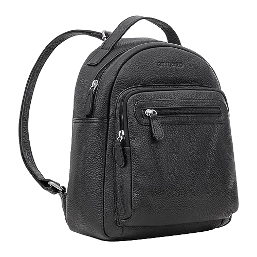 Sac à dos de ville femme STILORD Kima en cuir noir pour le quotidien