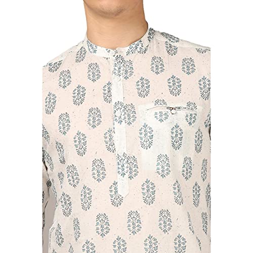 Image of by Shoppers Stop Printed Cotton Slim Fit Mens Casual Kurta's
