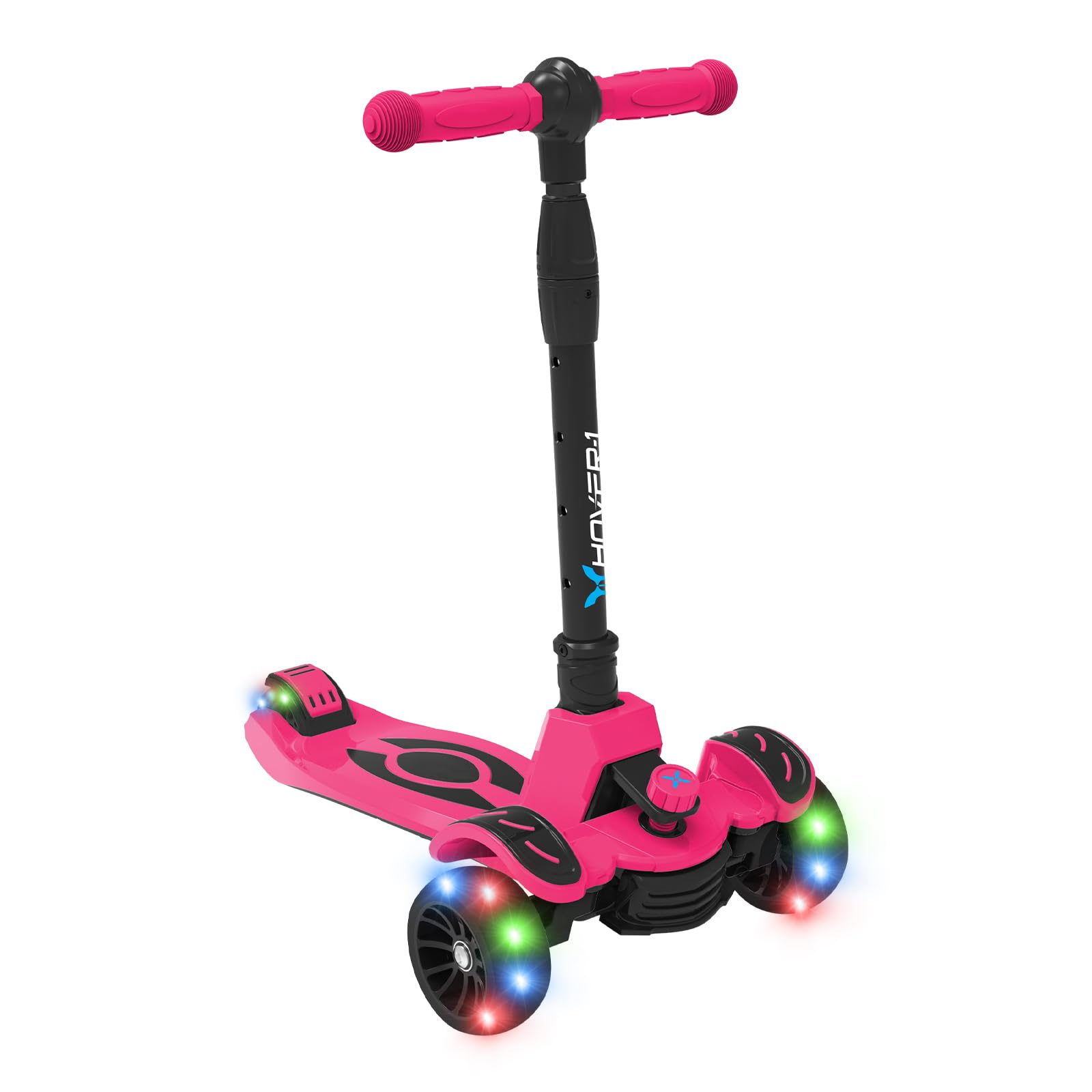 Hover-1 Vivid Folding Kick Scooter for Kids (5+ Year Old) | Features Lean-to-Turn Axle, Solid PU Tires & Slim-Design, 110 LB Max Load Capacity, Safe