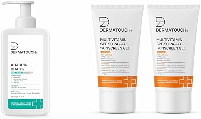 AHA 10% BHA 1% Body Lotion For Men and Women 200ml & Multivitamin SPF 50 PA++++ Sunscreen Gel