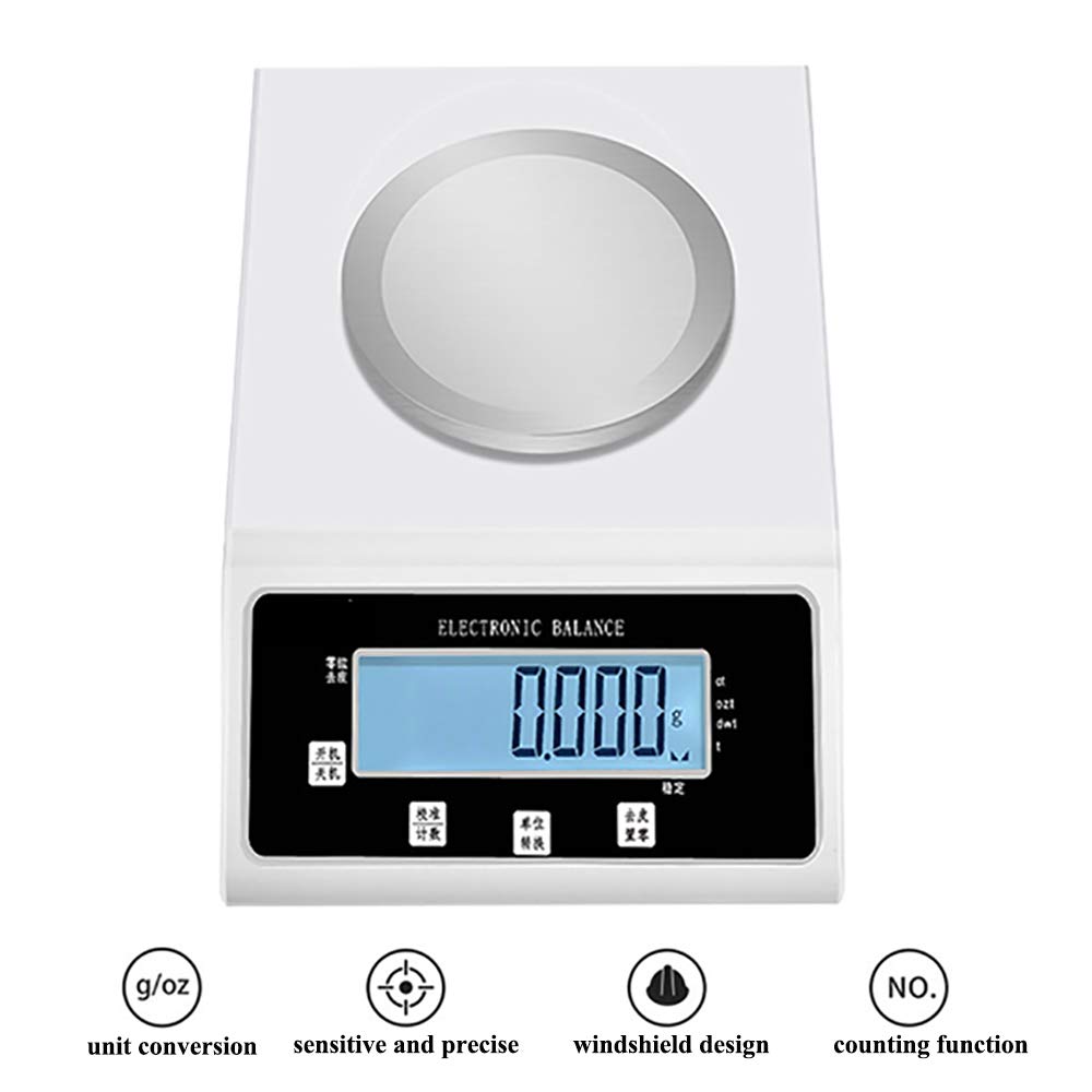 Balance d'analyse numérique de laboratoire 0,001 g Balance électronique Balance de poids Balance de laboratoire Balance de précision Balance pour bijoux de laboratoire Or (prise 220 V UE/UK/AU, 50 H