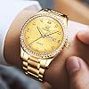 OLEVS Mens Gold Watches Waterproof Stainless Steel Lightweight Watch with Date Classic Luxury Dress Watch for Men Gold White Blue Green Dial
