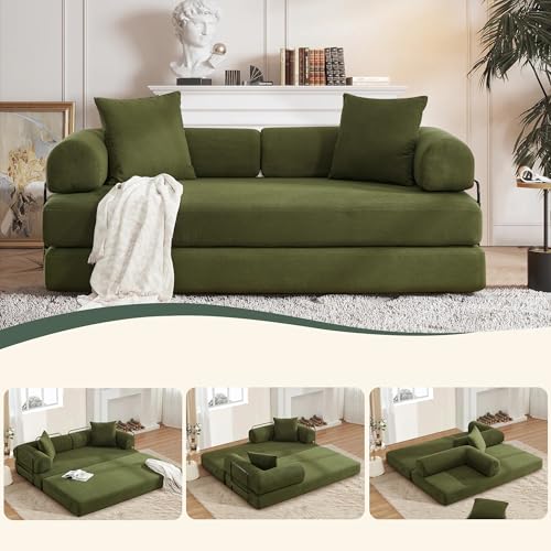 4-in-1 Free Combination Loveseat Convertible Sleeper Sofa Bed Floding Accent