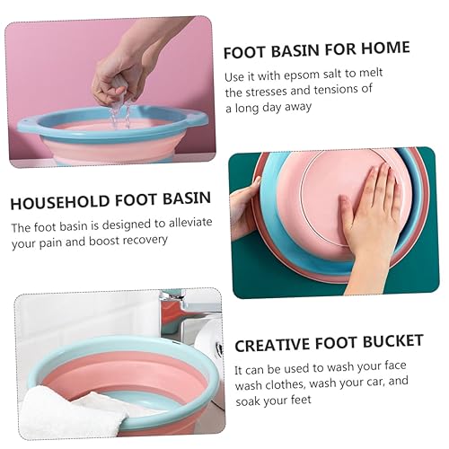 Cubeta plegable para baño de pies color rosa miniatura 7