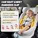 JHKLS Universal Child Seat Chest Harness Clip, Anti-Escape Seat Buckle Guard Clip Lock, Safety Buckle Lock Replacement for Kids Trend Adjustable Guard, for Stroller (1 Pcs, Black)