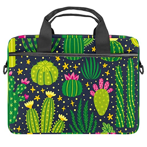 Sac pour ordinateur portable 13 13.3 14.5 pouces, sacoche bandoulière pc imprimé cactus vert