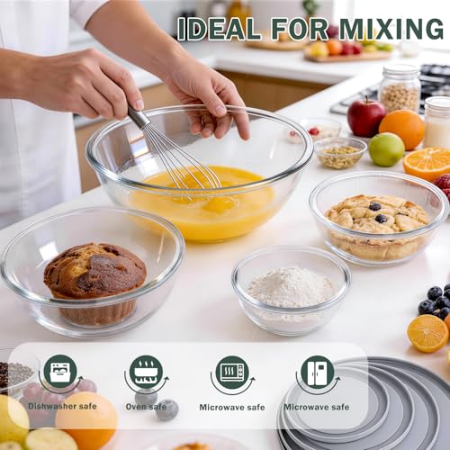 Set de 4 Tazones de Vidrio para Mezclar con Tapas miniatura 4