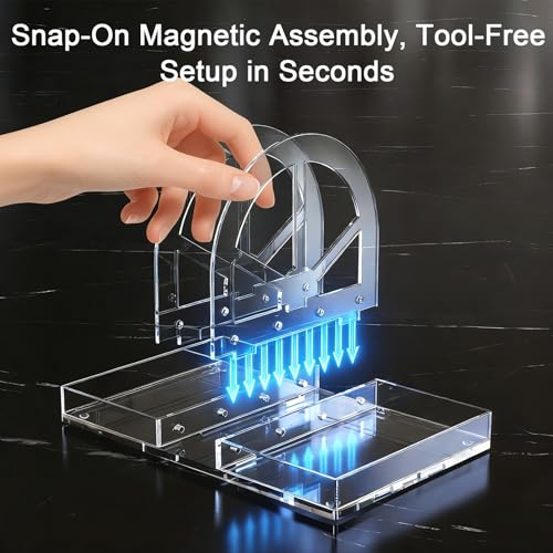 YAGELI Clear Acrylic Napkin Holder Magnetic 2-in-1 Salt Pepper Caddy by YAGELI - Used condition - Image 3