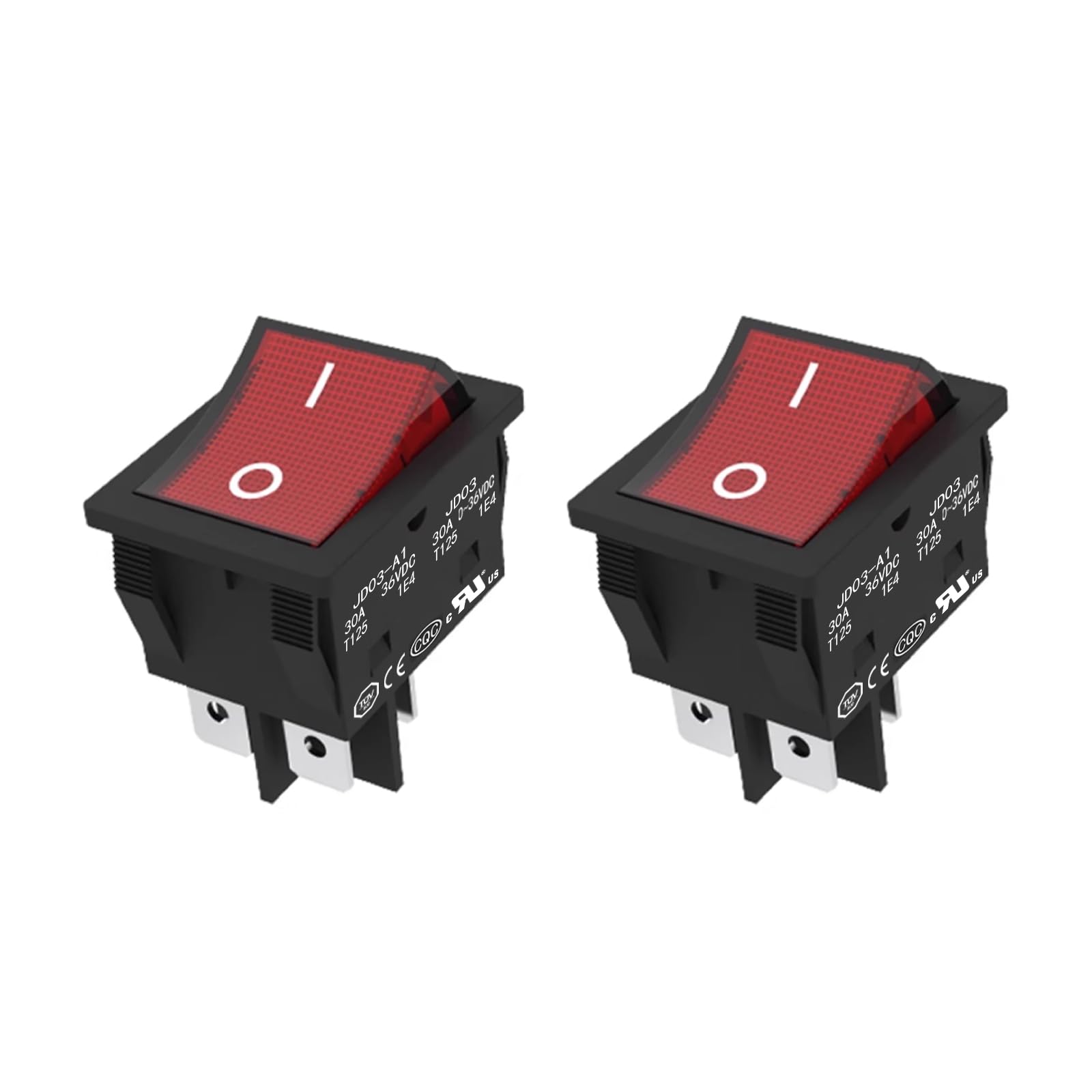 ⚠️coo‼️⚠️ lcocove JD 2pcs 30A Power Switch 12V/24V/36V KCD4 DC Boat Rocker
