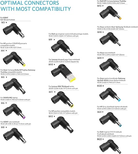 Belker 90W Universal Laptop Charger Power Adapter Cord Supply Replacement for Dell Hp Acer Asus Lenovo Thinkpad Toshiba Samsung Sony Fujitsu Notebook Ultrabook Chromebook