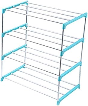 ZXD ZHEXUNDIAN Easy Assemble Multi Layer Shoe Rack,Ideal for Entryway Hallway Bathroom Living Room Color Nordic Blue 4 Tiers