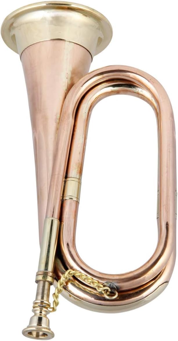 Messing- und Kupferhorn zum Spielen, dekoratives Mundstück, Musikinstrument, Bigul für Profis und Anfänger, 1 Stück