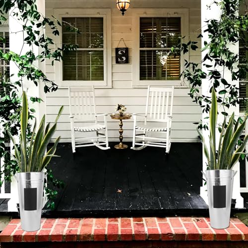 Jardinière en tôle galvanisée noire jojofuny avec tableau noir étanche pour fleurs
