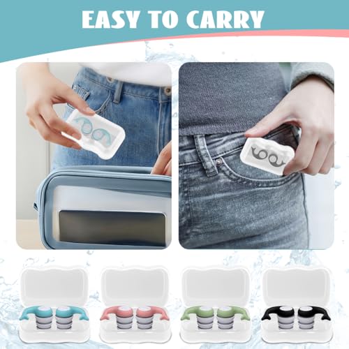 Ohrstöpsel Schwimmen Kinder, 4 Paar Weich Silikon Ohrenschutz, Wasserdichte Wiederverwendbare Ohrstöpsel von 4-14 Jahren zum Duschen Schwimmen Surfen Schnorcheln und andere Wassersportarten