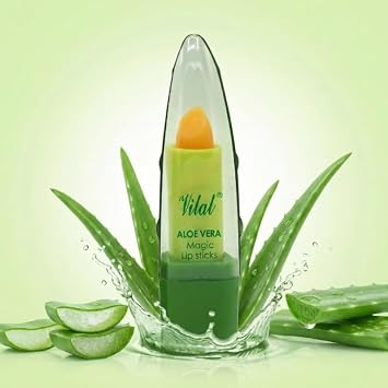 Aloe Vera Magic Lipstick – Color Changing Moisturizing for Lip – Long Lasting, Smooth & Hydrating Lip Care – Pack of 2 (Pink & Green)
