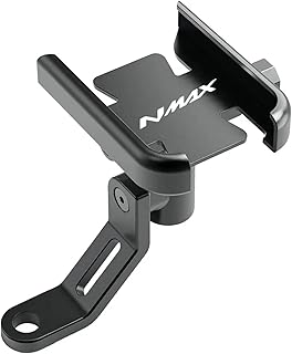 SHFT Support de téléphone for Moto NMAX en Aluminium, Compatible avec N-Max 125 150 155 N Max NMAX125 NMAX150, Accessoires 2020 2022 2023 (Color : Mirror Type Black)