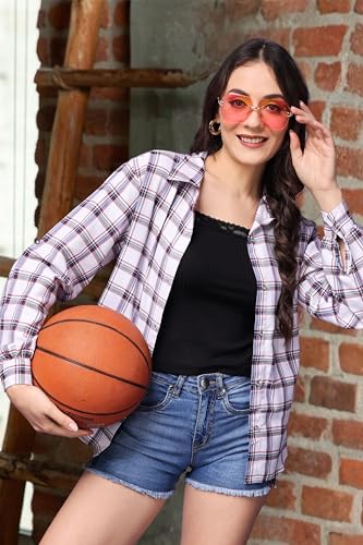 Image of POPWINGS Casual Checks Print Shirt for Women | Cotton Full-Sleeves Women Shirt | Summer Shirt for Women | Stylish Shirt for Women