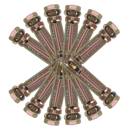 MALUGOGO 12pcs Heavy-Duty Shield Expansion Bolts Heavy Anchor Bolts with Enhanced Tensile Shear Resistance for Construction and Industrial Projects